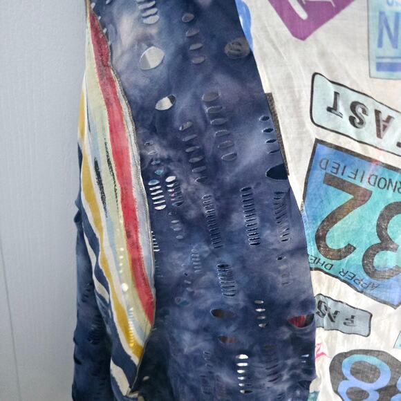 Feratelli Sleeveless Drape Vest Size Small – Patchwork Print, Boho Artsy - Picture 5 of 5